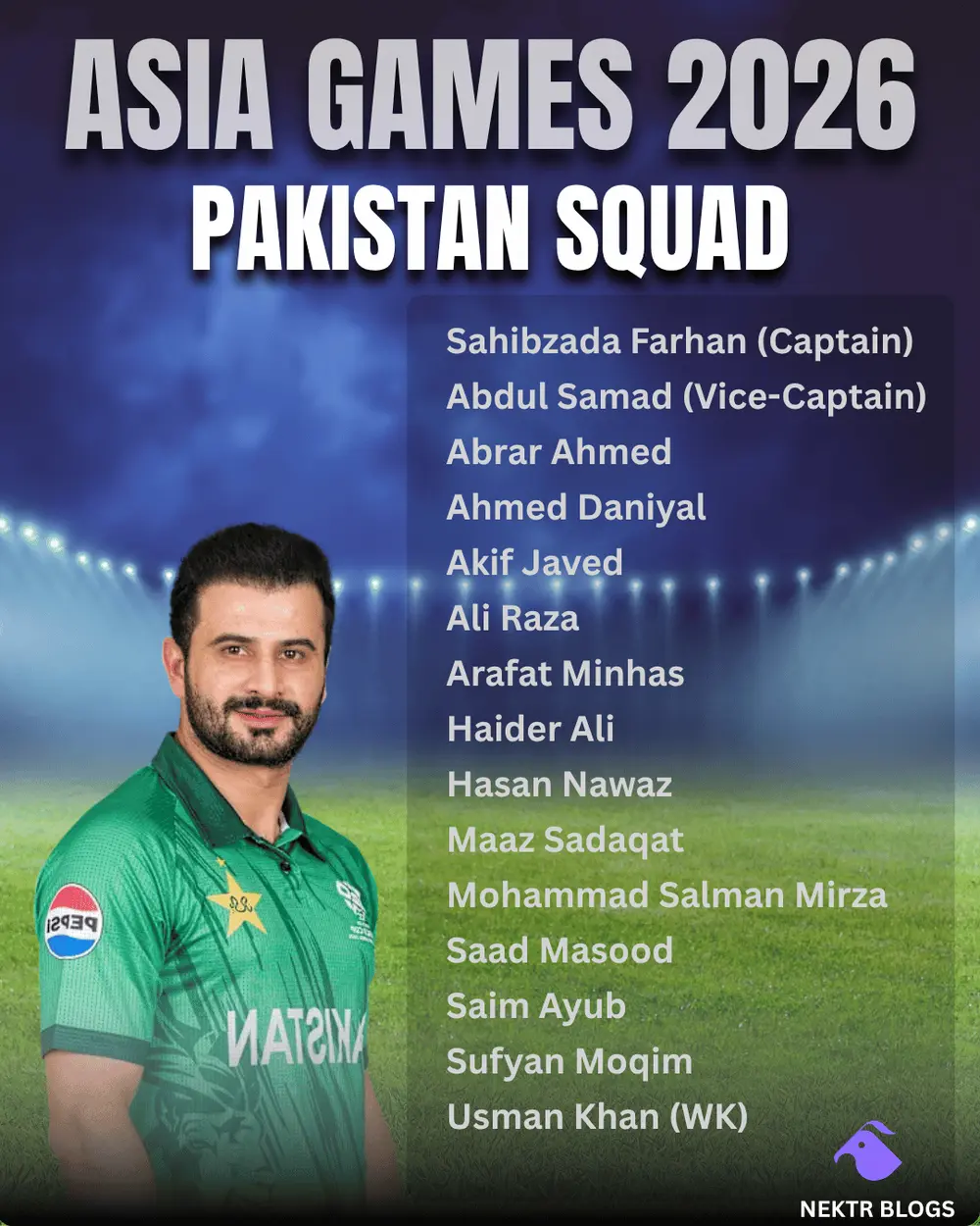 The 15-Man Pakistan Squad